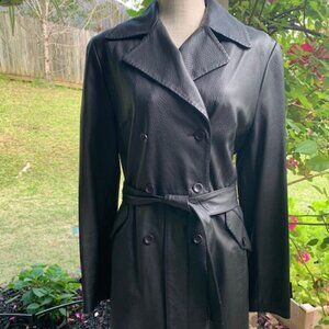 Piu Piu Italian Designer black leather jacket Size Medium (38)